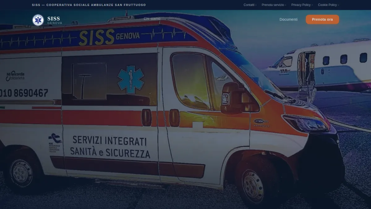 Un'ambulanza di una cooperativa di soccorso che usa Nexum
